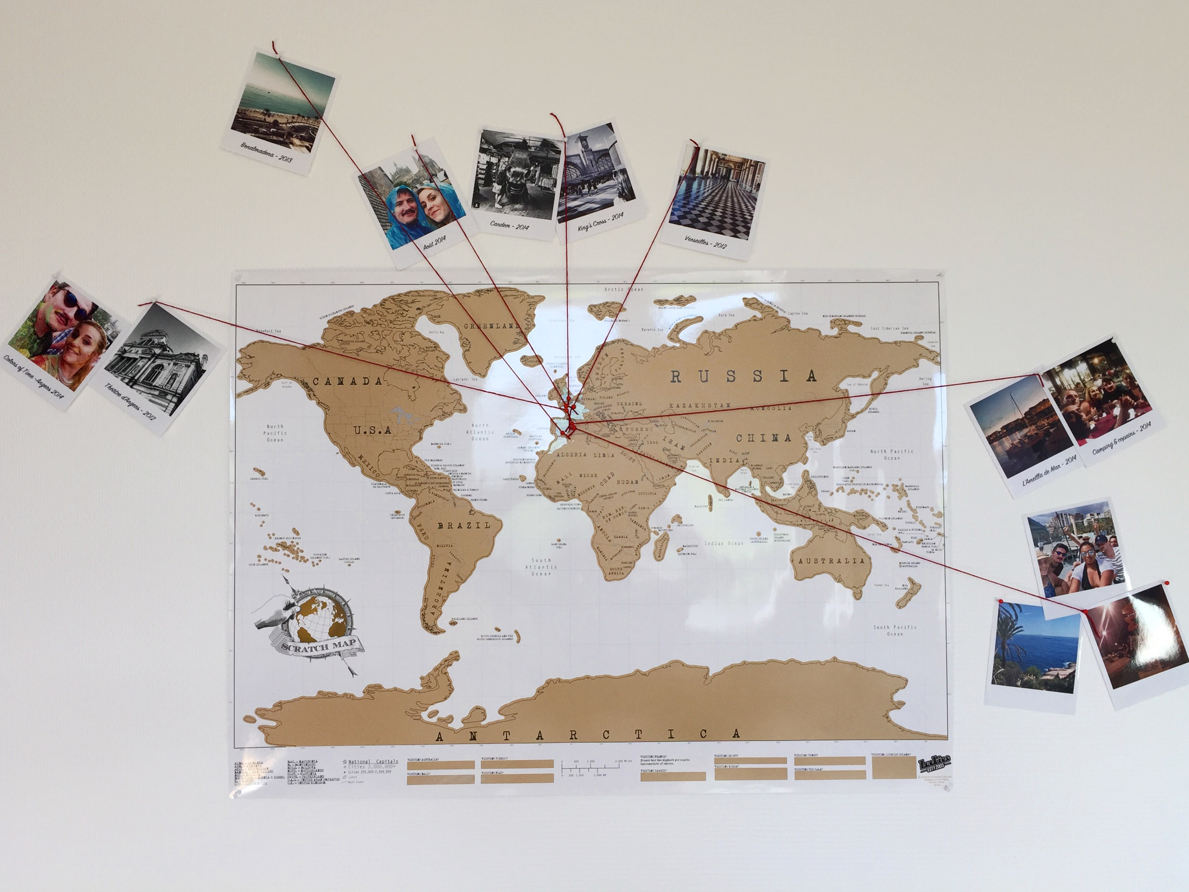 Projet DIY - Mappemonde & souvenirs de voyages - Caro In The Sixties