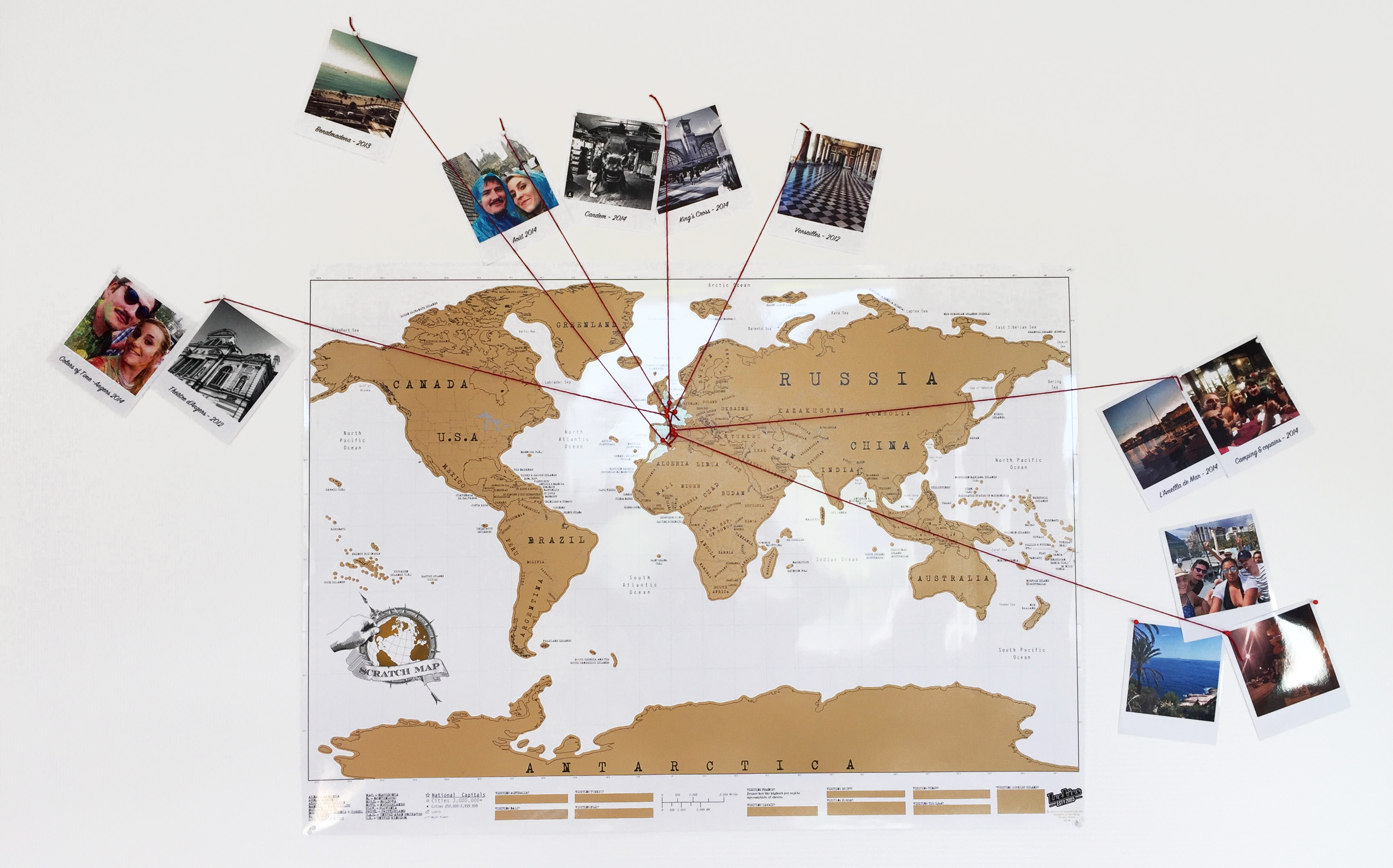 Travel map - DIY Carte du monde décorative avec vos photos - avec