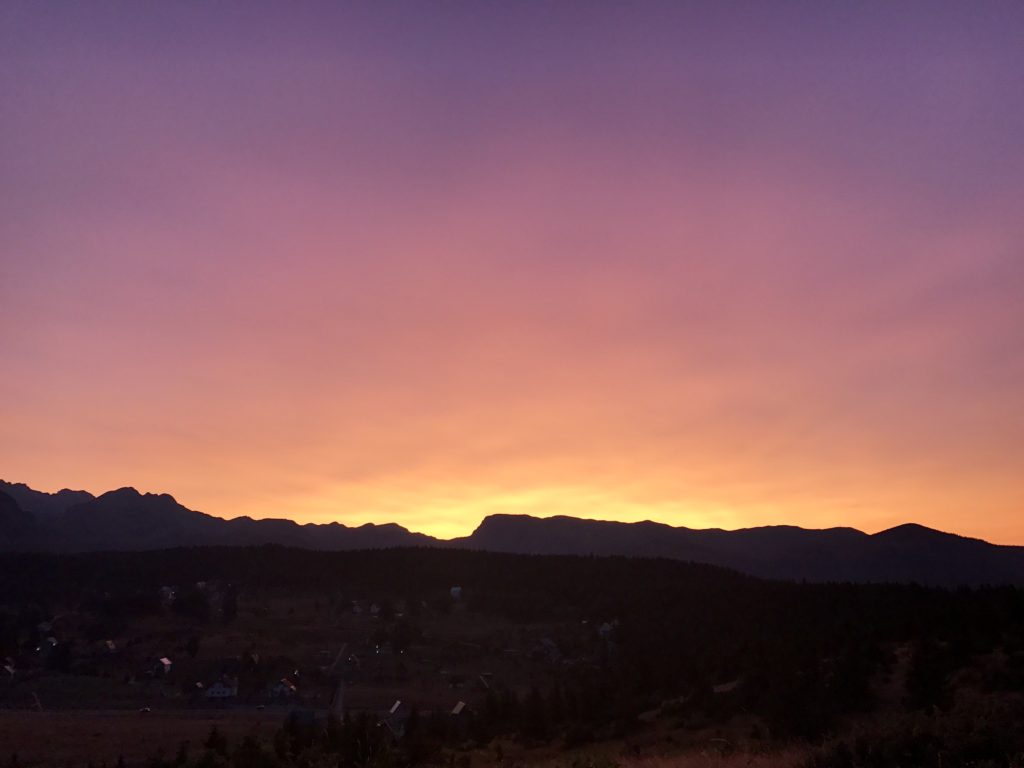 Coucher de soleil à Zabljak